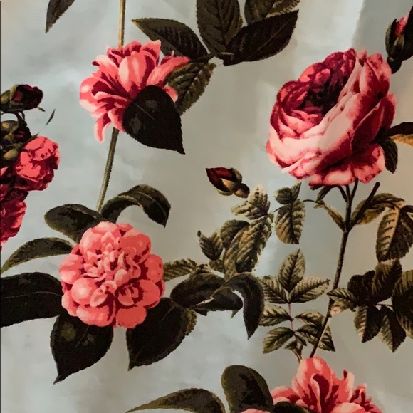 Size 4 CeCe Midi Skirt Aqua with Rose Print - Picture 4 of 5